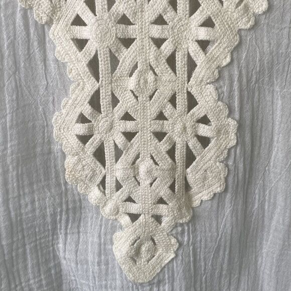 Eberjey Balsa Beach Terra Swim Cover Up Dress Fringe Embroidered Crochet Boho - Picture 6 of 14